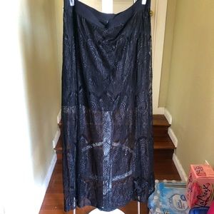 Torrid Forever 21 plus black sheer lace maxi skirt